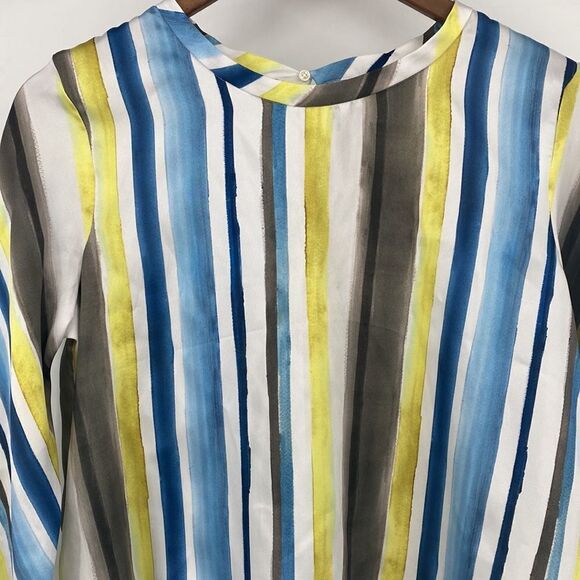 Zara Striped Long Sleeve Cropped Blouse Medium - Picture 3 of 8